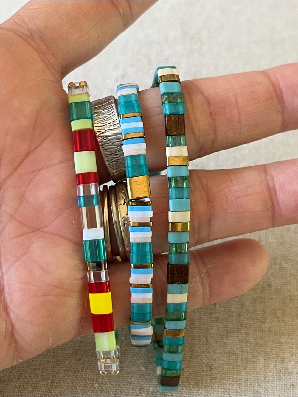 Miyuki Tila Stretch Bracelets